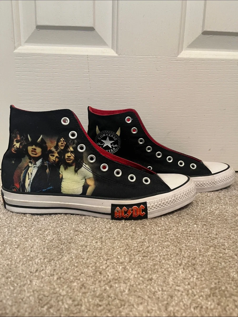 AC/DC Converse Black High-Top Sneakers - Picture 1 of 6